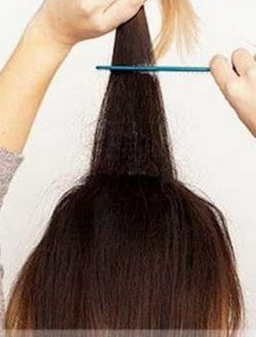 Прическа с прямыми волосами и начесом. Прически с начесом и челкой на собранные волосы (с фото)