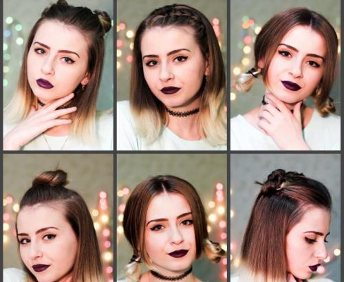 Вечерняя прическа на каре с челкой. Если планируется выход в свет