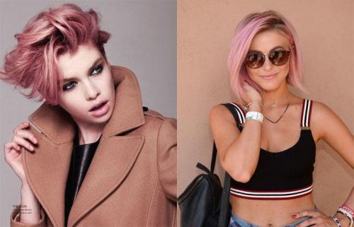 Короткая стрижка розовые волосы.  Пастельный розовый цвет волос 07 Короткая стрижка розовые волосы.  Пастельный розовый цвет волос 07