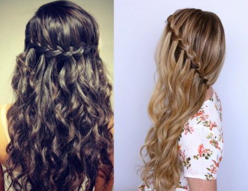 Укладка на длинные волосы. Модная укладка французский водопад на длинные волосы