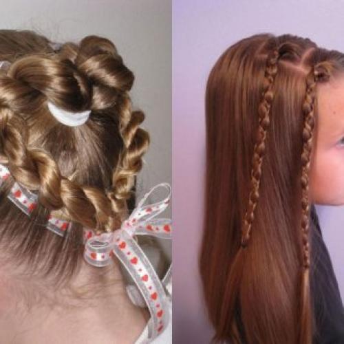Лёгкие причёски на средние волосы для подростков. Легкие прически в садик или школу