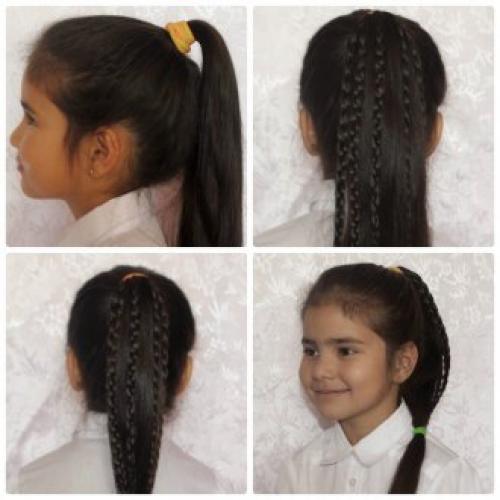 Лёгкие причёски на средние волосы для подростков. Легкие прически в садик или школу