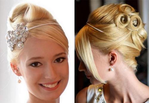 Низкая прическа на средние волосы. Свадебные прически на средние волосы 12