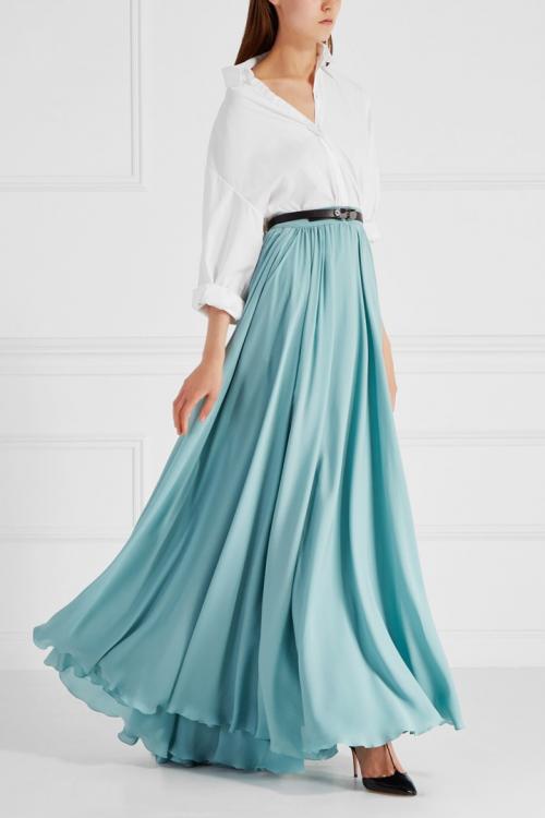 С чем носить шелковую юбку миди. С чем носить шёлковую юбку