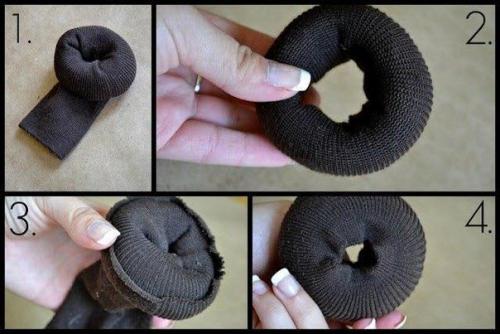 Прически с бубликом пошагово. Секрет прически — бублик или Как сделать прическу бублик без бублика?