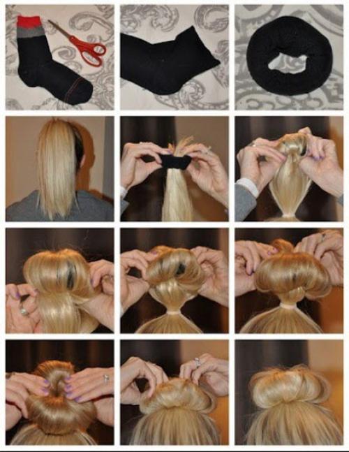 Прически с бубликом пошагово. Секрет прически — бублик или Как сделать прическу бублик без бублика?