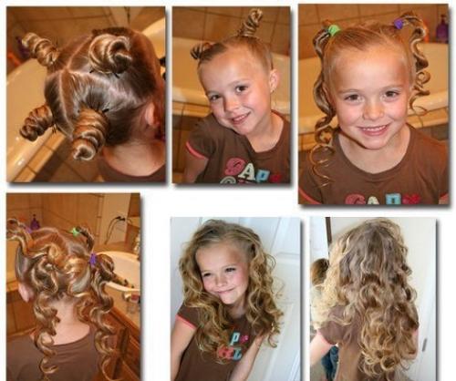 Простая прическа девочке на выпускной. Локоны