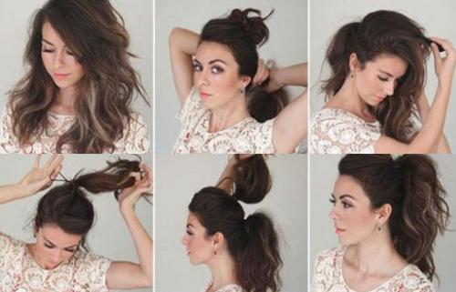 Хвост с выпущенными прядями, как сделать. Элегантный конский хвост 13 Хвост с выпущенными прядями, как сделать. Элегантный конский хвост 13