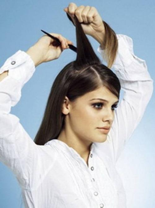 Хвост с выпущенными прядями, как сделать. Элегантный конский хвост