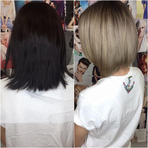 Выход с черного цвета волос статья. Выйти из черного цвета в блонд без рыжины и желтизны? Част.