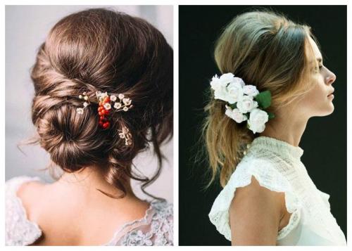 Свадебная укладка с челкой на средние волосы. Свадебные прически с челкой и без челки