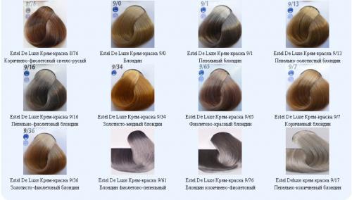 Краска для волос Эстель Делюкс палитра цветов официальный сайт. Краска для волос Эстель Делюкс (Estel Deluxe). Палитра