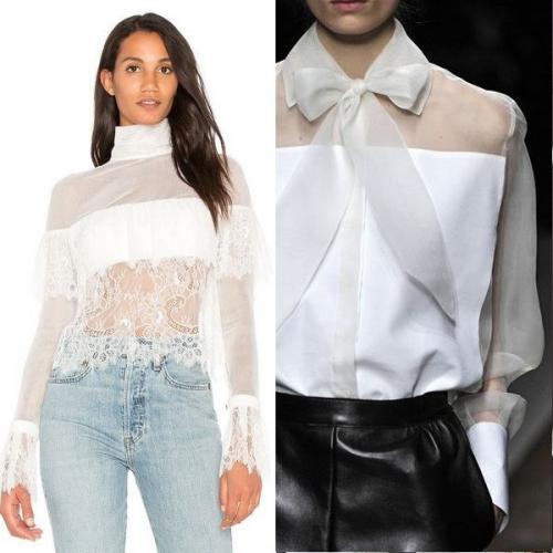 Синяя прозрачная блузка. Прозрачные блузки: модные фасоны и модели