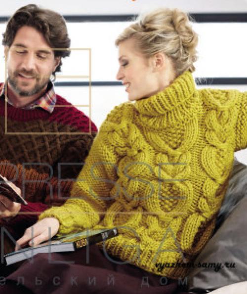 Объемный свитер крупной вязки спицами связать. Свитер крупной вязки 07