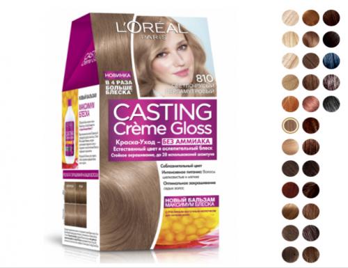 Краска для волос лореаль каштан. Палитра краски L’Oreal Paris Casting Creme Gloss