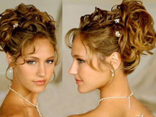 Прическа для длинного платья. На длинные волосы 18