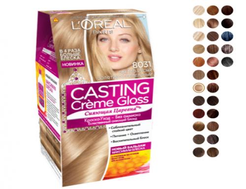 Краска для волос лореаль каштан. Палитра краски L’Oreal Paris Casting Creme Gloss