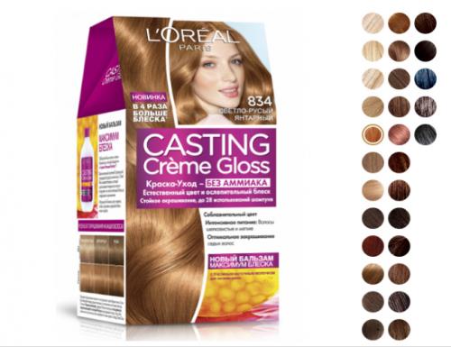 Краска для волос лореаль каштан. Палитра краски L’Oreal Paris Casting Creme Gloss