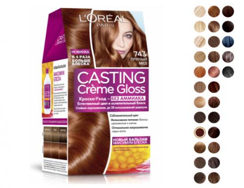Краска для волос лореаль каштан. Палитра краски L’Oreal Paris Casting Creme Gloss
