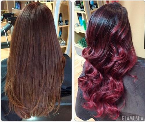 Спелой вишни цвет волос. Вишнёвое Bombre: новый тренд в окрашивании волос