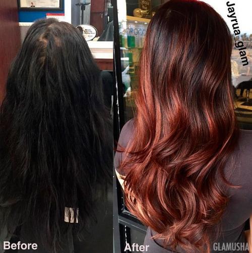 Спелой вишни цвет волос. Вишнёвое Bombre: новый тренд в окрашивании волос