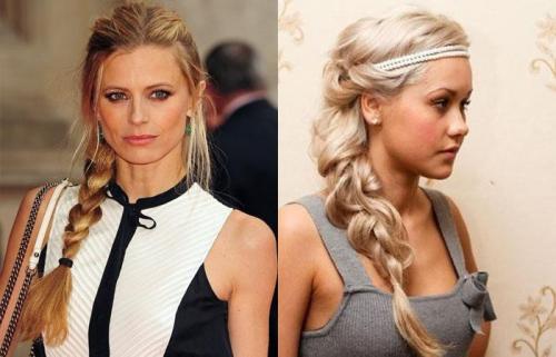 Объемная коса на бок. Коса на бок: модный выбор знаменитых девушек 09