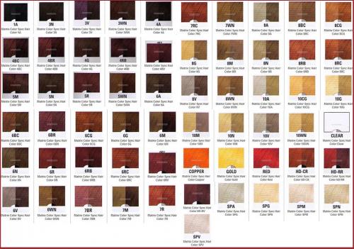 Краска Матрикс палитра цветов. Палитра красок «Матрикс»