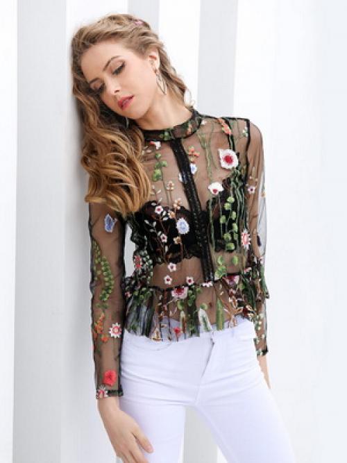 С чем носить прозрачную черную блузку. С чем носить блузку из прозрачной ткани 09