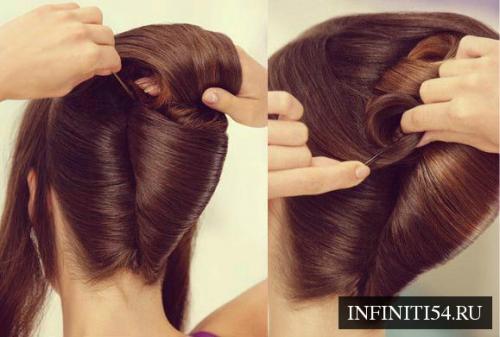Укладка ракушка на средние волосы. Техника