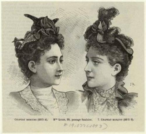 Дамские шляпы 19 века.