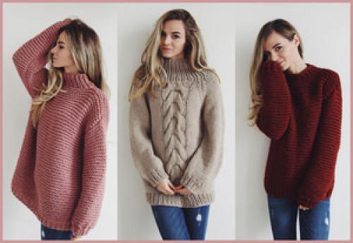 Свитер крупной вязки спицами схема. Рубрика: 05