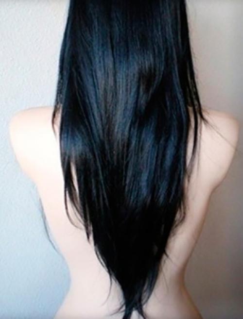 Хвост черных волос
