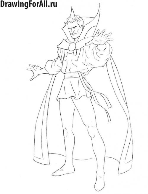 Прическа доктора Стрэнджа. Как нарисовать доктора Стрэнджа