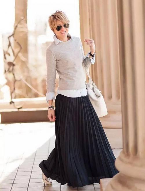 С чем носить юбку макси зимой. С чем носить длинные юбки зимой