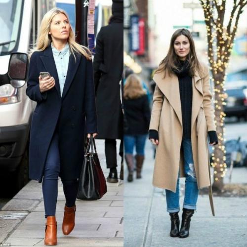 Пальто и сапоги сочетание. Пальто до колена, выше колена и ниже колена – подбираем обувь для каждого случая