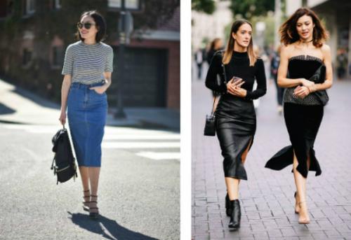 С чем носить юбки карандаш с завышенной талией. Материалы