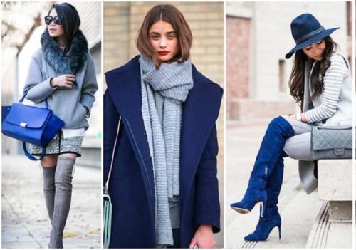 Брюнетки стильные образы.  Насыщенный темно-синий