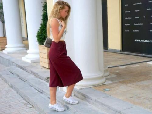 С чем носить кюлоты осенью 2019. 