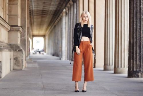 С чем носить кюлоты осенью 2019. 