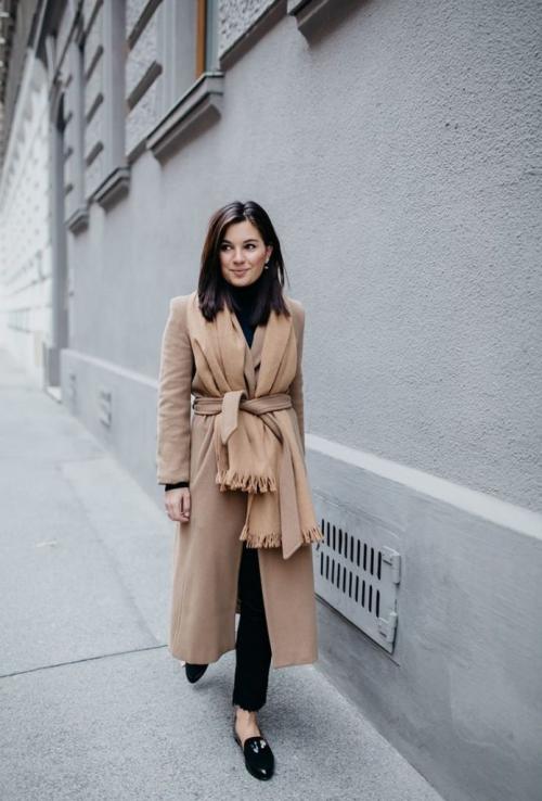 Пальто длинное с поясом. Особенности пальто с поясом, виды поясов