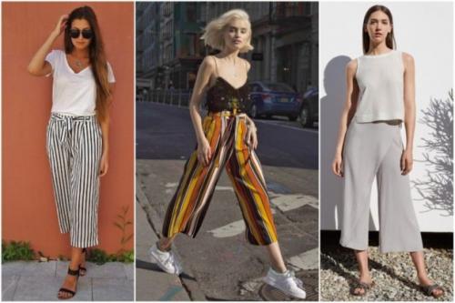 С чем носить кюлоты осенью 2019. 