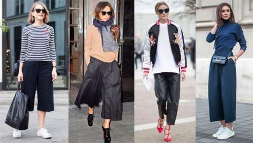 С чем носить кюлоты осенью 2019. 