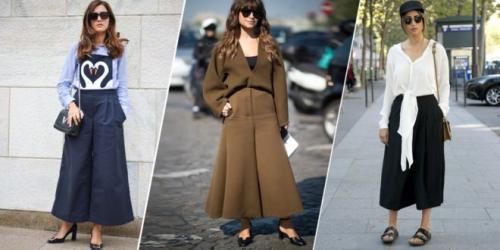 С чем носить кюлоты осенью 2019. 