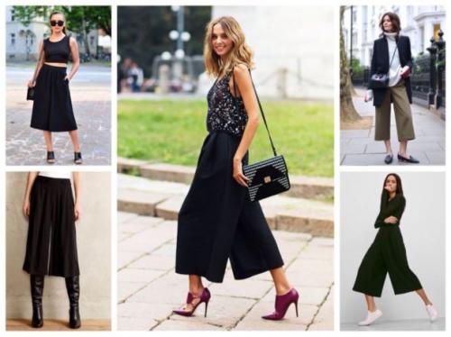 С чем носить кюлоты осенью 2019. 