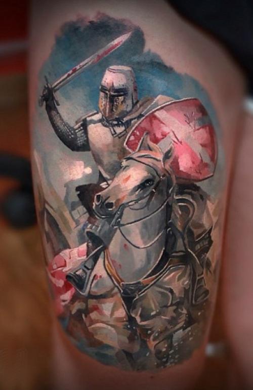 Татуировки рыцари тамплиеры. Татуировка рыцарь