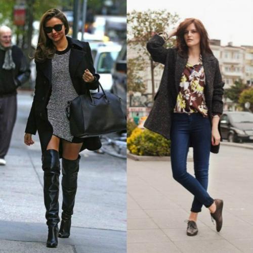 С какой обувью носить черное пальто до колена. Пальто до колена, выше колена и ниже колена – подбираем обувь для каждого случая