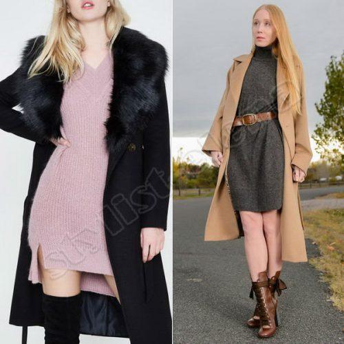 С какой обувью носить черное пальто халат. Как носить пальто-халат: лучшие сочетания с одеждой, обувью, аксессуарами