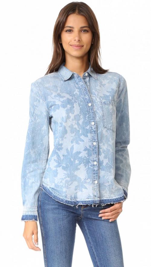 С чем носить джинсовую рубашку женскую. С чем носить джинсовую рубашку - идеи на заметку