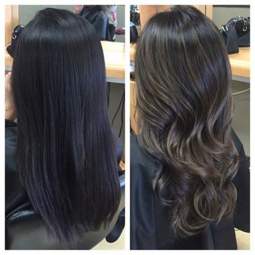 Из черного в каштановый без смывки. (+120 фото) Как выйти из черного цвета волос