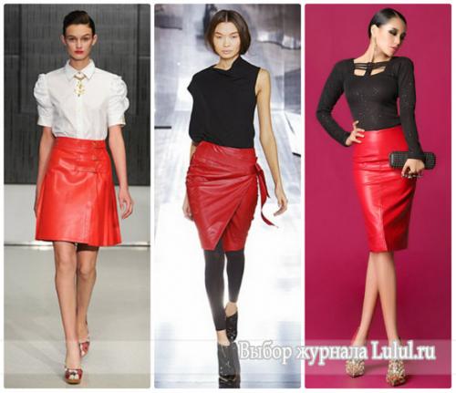 Какие ткани лучше всего подходят для красной юбки и блузки, чтобы они выглядели элегантно. Кожаная красная юбка с чем носить?